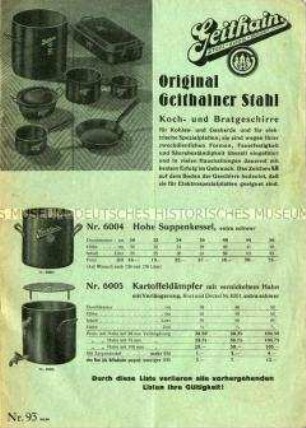 Original Geithainer Stahl / Koch- und Bratgeschirre