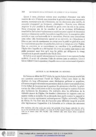 Article II. Le problème du schisme