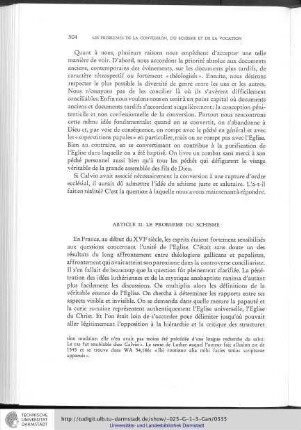 Article II. Le problème du schisme