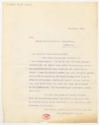 Brief an Heinrich Spangenberg : 23.01.1925