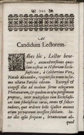 Ad Candidum Lectorem.