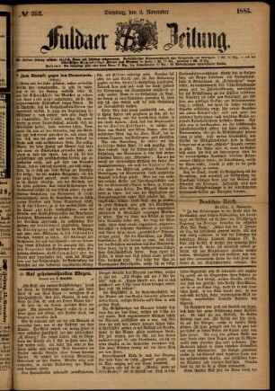 Ausgabe vom Dienstag, den 03. November 1885.