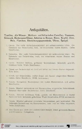 Antiquitäten (Nr. 1-948)