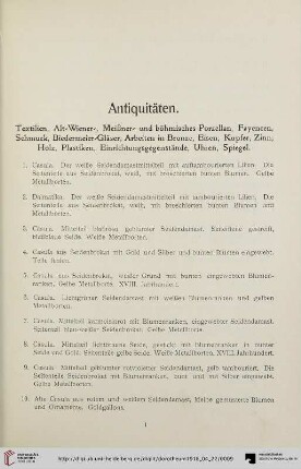 Antiquitäten (Nr. 1-948)