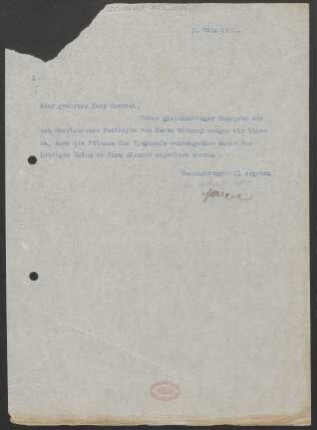 Brief an Erwin Lendvai : 01.03.1911