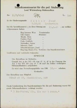 Zeller, Josef