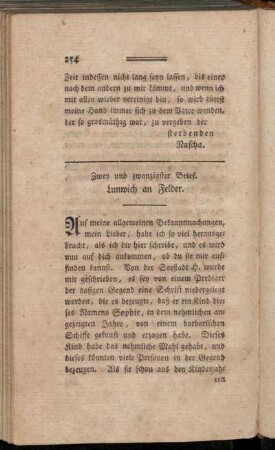 Zwey und zwanzigster Brief - Vier und zwanzigster Brief