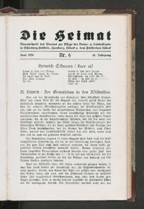 Juni 1931, Nr. 6, 41. Jahrgang