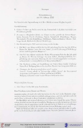 Antrittsrede vom 19. Februar 2000