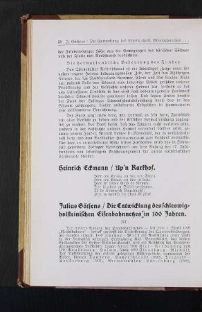 Die Entwicklung des schleswig=holsteinischen Eisenbahnnetzes in 100 Jahren.