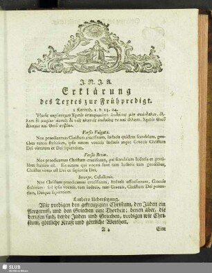 Erklärung des Textes zur Frühpredigt
