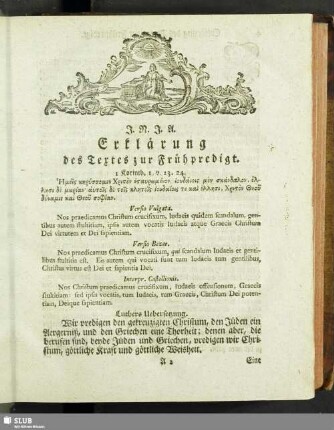 Erklärung des Textes zur Frühpredigt