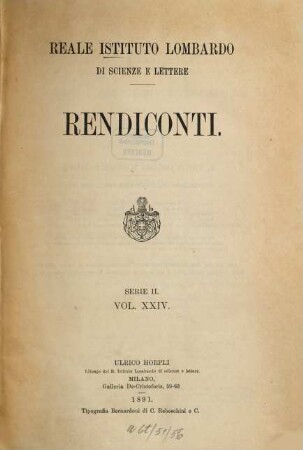 Rendiconti. 24, 24. 1891