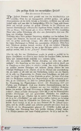 Die geistige Krise der europäischen Politik