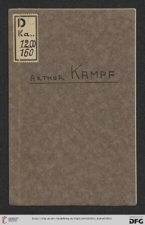 Arthur Kampf : Sonderausstellung in der Galerie Ernst Arnold Dresden