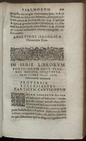 In Serie Librorum Poeticorum Post Psalmos Davidis [...]