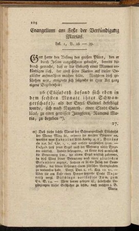 Evangelium am Feste der Verkündigung Marias. Luk. 1, V. 26-39