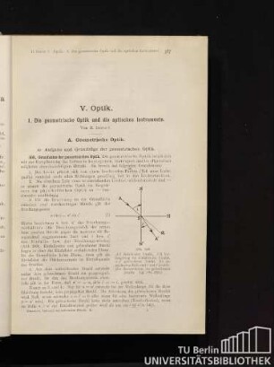 1. Die geometrische Optik und die optischen Instrumente.