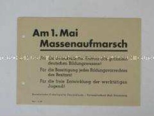 Flugblatt der SED mit einem Aufruf zum 1. Mai