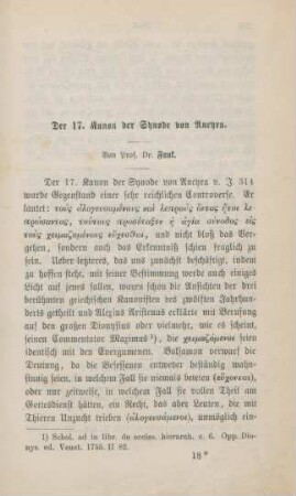 275-281 Der 17. Kanon der Synode vor Ancyra