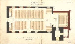 Dolmetsch, Heinrich; Lustnau; Ev. Pfarrkirche, Restaurierung - Grundriss EG