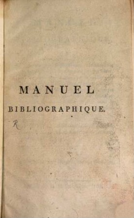 Manuel bibliographique