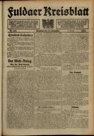 Ausgabe vom Sonntag, den 15. November 1914.