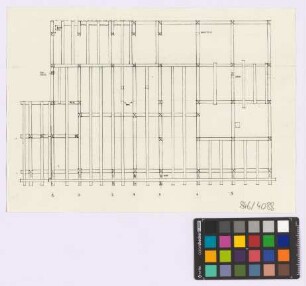 [Gutach (Landkreis Emmendingen): Hippenseppenhof]. Haupthaus (Grundriss mit Balkenlage)