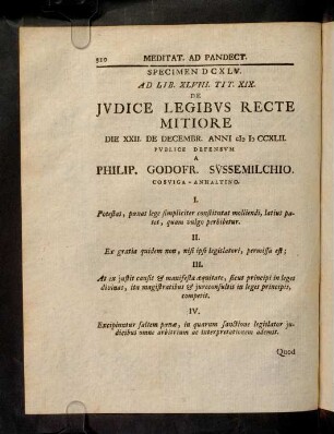 310-327, Spec. 645. De Judice legibus recte ...