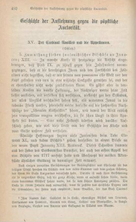 492-518 Geschichte der Auflehnung gegen die päpstliche Auctorität