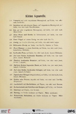 Kleine Aquarelle (Nr. 224-243)