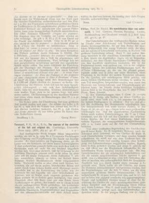 71-72 [Rezension] Tennant, F. R., The sources of the doctrines of the fall and original sin