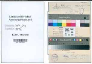 Entnazifizierung Michael Kurth , geb. 24.01.1894 ()