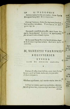 M. Terentii Varronis Logistorici.