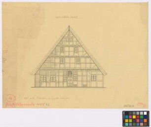 Westmoorende ([Landkreis Jork]): Hof Quast. Haupthaus (Giebel-Ansicht)