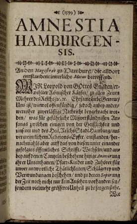 Amnestia Hamburgensis.
