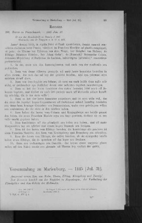Versammlung zu Marienburg. - 1445 (Jul. 31).
