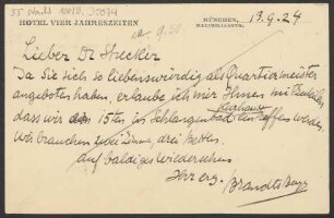 Brief an Ludwig Strecker und B. Schott's Söhne : 13.09.1924