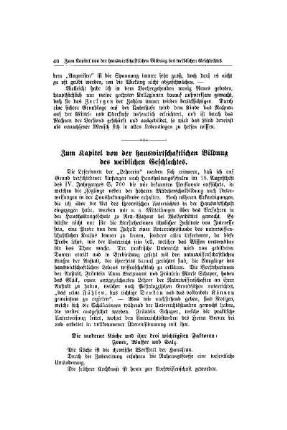 Zum Kapitel von der hauswirtschaftlichen Bildung des weiblichen Geschlechtes