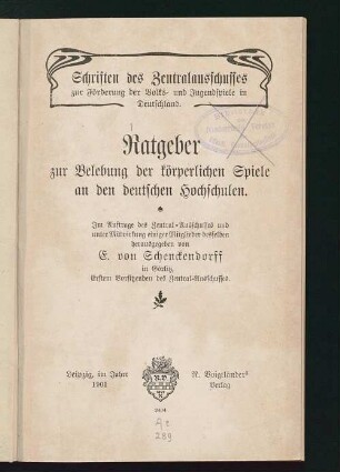 Ratgeber zur Belebung der körperlichen Spiele an den deutschen Hochschulen