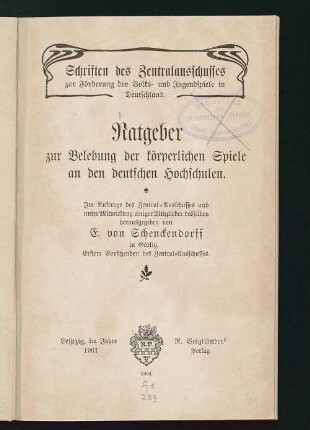 Ratgeber zur Belebung der körperlichen Spiele an den deutschen Hochschulen