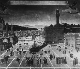 Florenz, Verbrennung Savanarolas und seiner Gefährten auf Piazza della Signoia am 23.3.1498