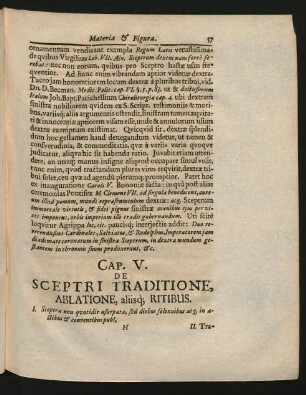 Cap. V. De Sceptri Traditione, Ablatione, aliisq[ue] Ritibus.