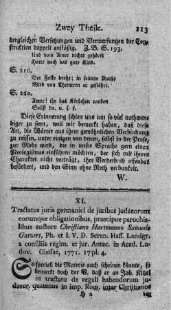 De Judaeorum in Hassia juribus atque obligationibus tum in genere, tum speciatim parochialibus. Tract.jur.Germ.