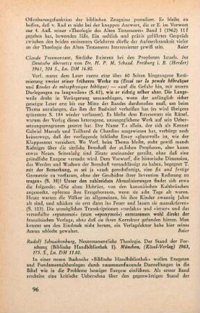 96-97 [Rezension] Schnackenburg, Rudolf, Neutestamentliche Theologie