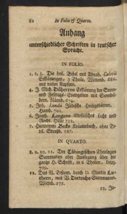Anhang unterschiedlicher Schriften in teutscher Sprache.