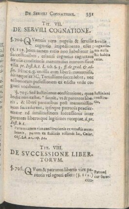 Tit. VII. De Servili Cognatione.
