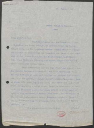 Brief an Heinrich Dessauer : 13.01.1911