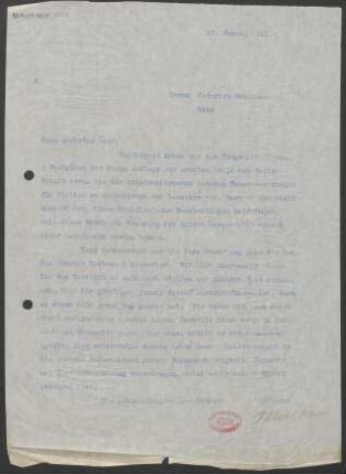 Brief an Heinrich Dessauer : 13.01.1911