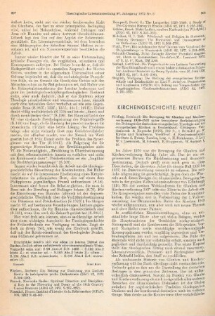 Kirchengeschichte: Neuzeit